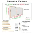 Bilderrahmen Diamantmalerei Naturholz für Leinwand verschiedene Größen – Farbe 70x100cm
