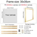 Bilderrahmen Diamantmalerei Naturholz für Leinwand verschiedene Größen – Farbe 35x35cm