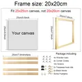 Bilderrahmen Diamantmalerei Naturholz für Leinwand verschiedene Größen – Farbe 20x20cm