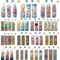 Blumenmuster DIY Unregelmäßig Geformte Diamanten Lesezeichen Kunst – 1