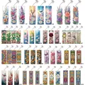 Blumenmuster DIY Unregelmäßig Geformte Diamanten Lesezeichen Kunst – 2