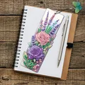 Blumenmuster DIY Unregelmäßig Geformte Diamanten Lesezeichen Kunst – 3