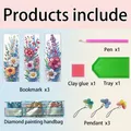 Blumenmuster DIY Unregelmäßig Geformte Diamanten Lesezeichen Kunst – 5
