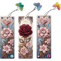 Blumenmuster DIY Unregelmäßig Geformte Diamanten Lesezeichen Kunst – Farbe Flowers 5