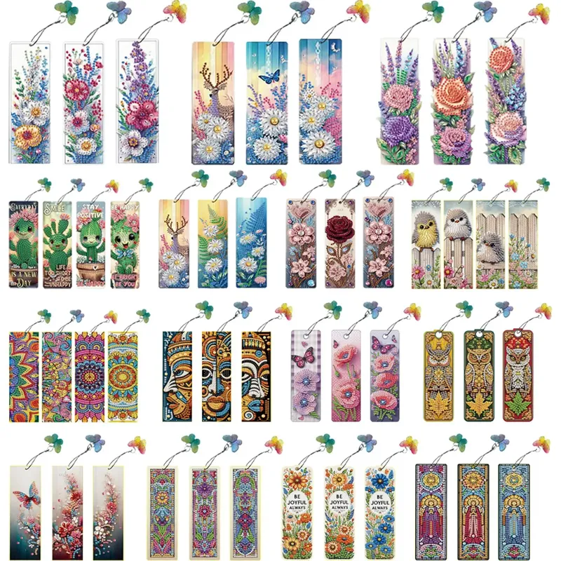 Blumenmuster DIY Unregelmäßig Geformte Diamanten Lesezeichen Kunst