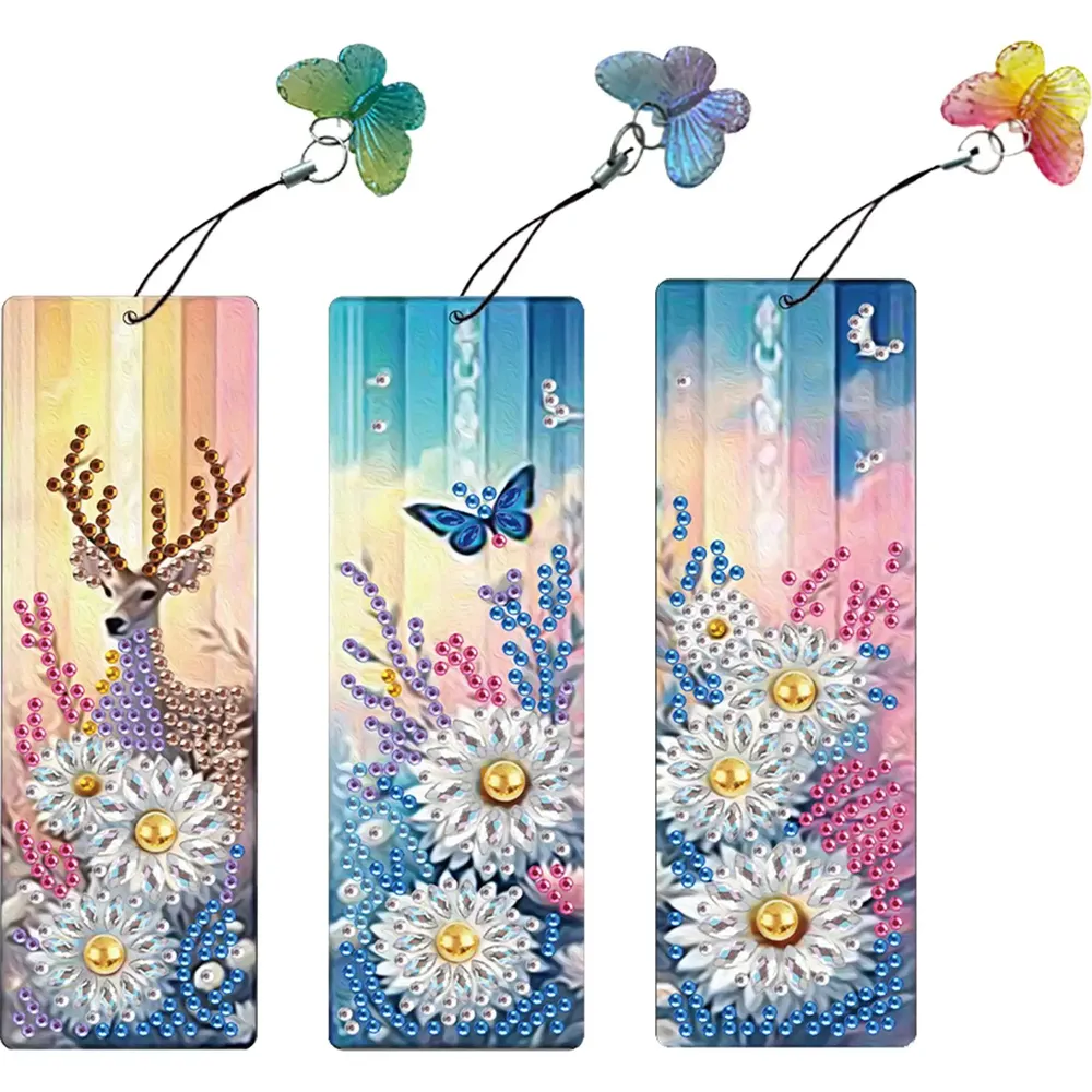 Blumenmuster DIY Unregelmäßig Geformte Diamanten Lesezeichen Kunst
