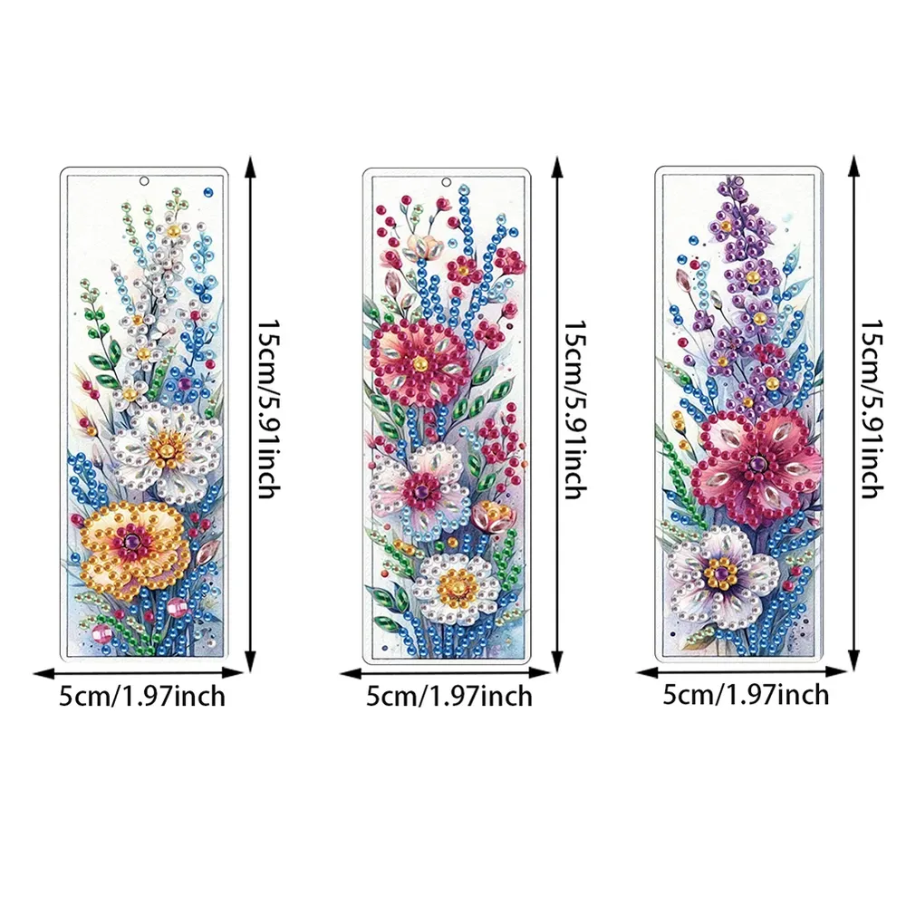 Blumenmuster DIY Unregelmäßig Geformte Diamanten Lesezeichen Kunst