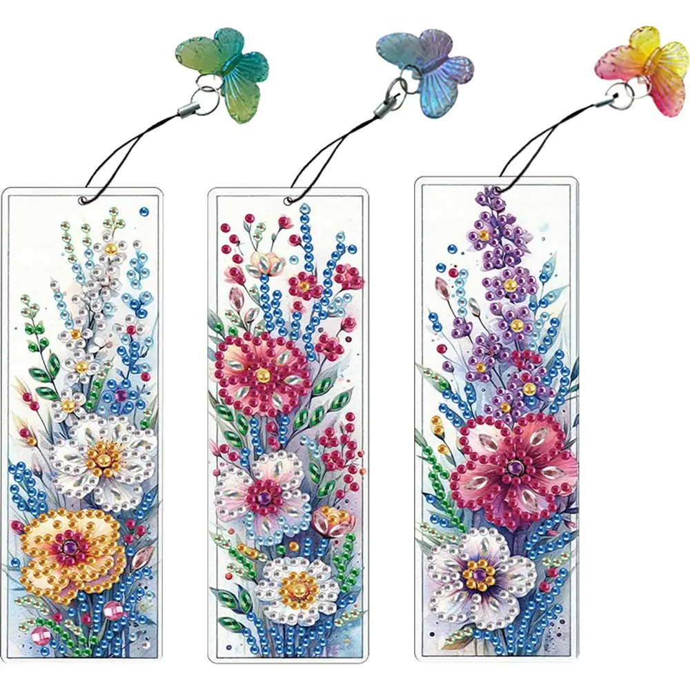 Blumenmuster DIY Unregelmäßig Geformte Diamanten Lesezeichen Kunst