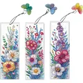 Blumenmuster DIY Unregelmäßig Geformte Diamanten Lesezeichen Kunst – Farbe Flowers 1