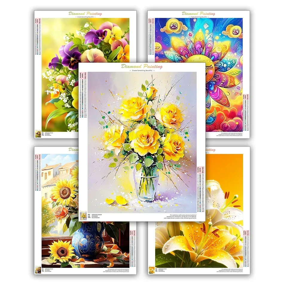 CHENISTORY Diamond Painting Blumen 20x30 bis 40x50 cm