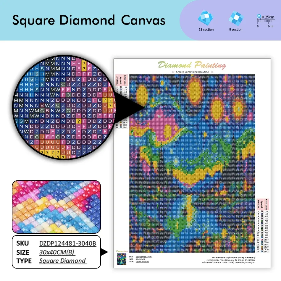 CHENISTORY Diamond Painting Blumen 20x30 bis 40x50 cm