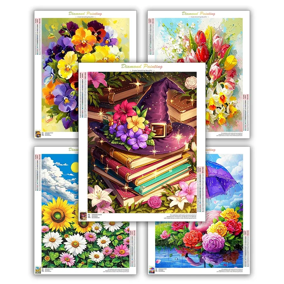 CHENISTORY Diamond Painting Blumen 20x30 bis 40x50 cm