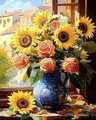 CHENISTORY Diamond Painting Blumen 20x30 bis 40x50 cm – Farbe DZDP122326