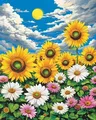 CHENISTORY Diamond Painting Blumen 20x30 bis 40x50 cm – Farbe DZDP122572