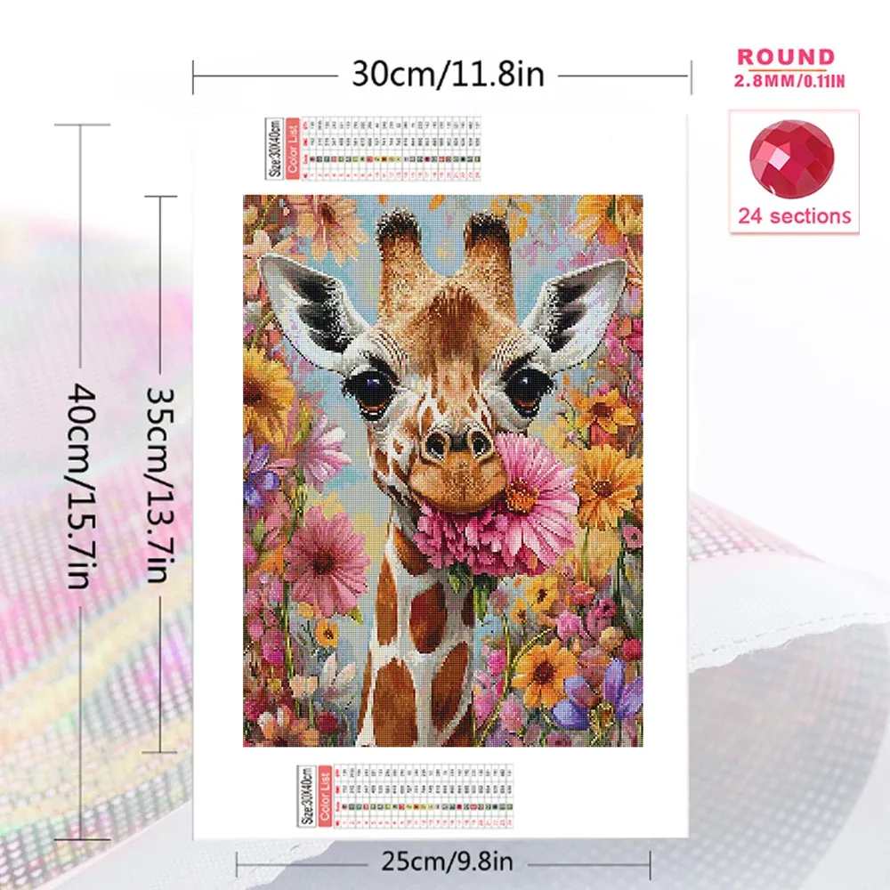 Diamant Malerei Giraffe Tier DIY Stickerei Mosaik Blume Kinder Geschenk