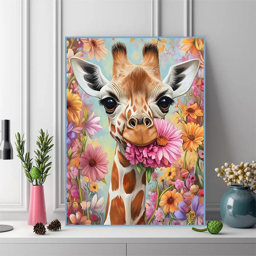 Diamant Malerei Giraffe Tier DIY Stickerei Mosaik Blume Kinder Geschenk
