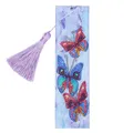 Diamant Malerei Kunstset Lesezeichen Schmetterling Blume mit Quaste – Farbe AA388
