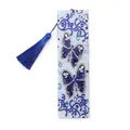Diamant Malerei Kunstset Lesezeichen Schmetterling Blume mit Quaste – Farbe AA157