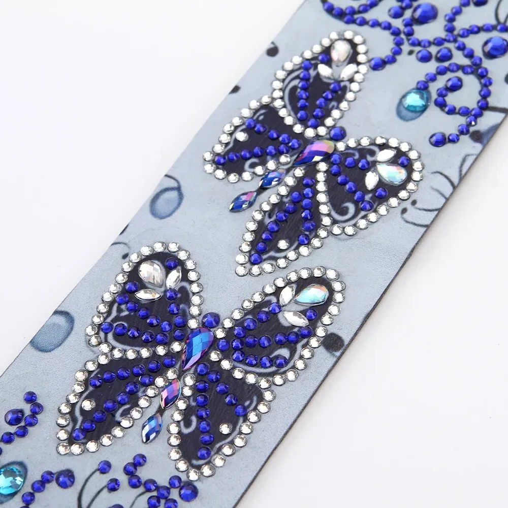 Diamant Malerei Kunstset Lesezeichen Schmetterling Blume mit Quaste