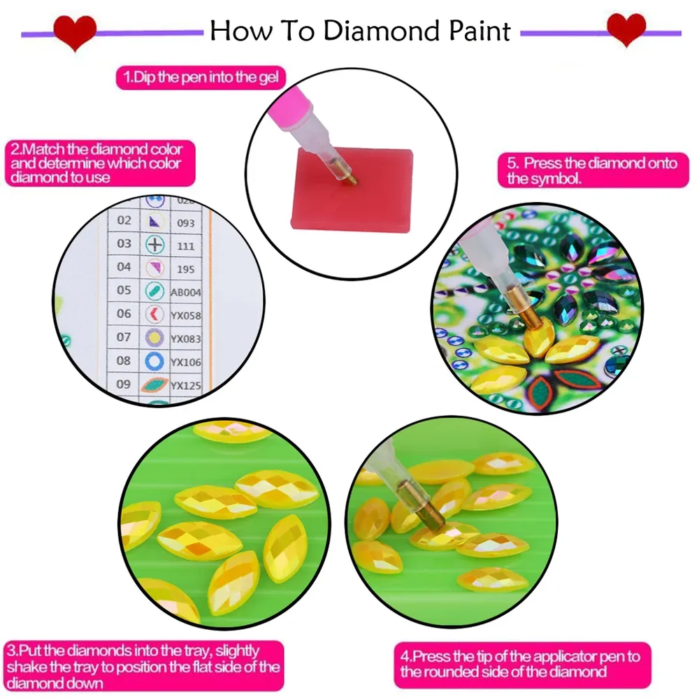Diamant Malerei Kunstset Lesezeichen Schmetterling Blume mit Quaste