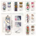 Diamant Malerei Lesezeichen Tier Blumen Motiv mit Kristall Anhänger – 2