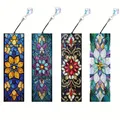 Diamant Malerei Lesezeichen Tier Blumen Motiv mit Kristall Anhänger – Farbe SQ064
