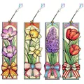 Diamant Malerei Lesezeichen Tier Blumen Motiv mit Kristall Anhänger – Farbe SQ091