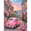 Diamantbild Auto Straße Landschaft Blumen Mosaik Stickerei – 1