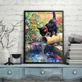 Diamantbild Bambus Katze 20 bis 70 cm mit runden oder eckigen Steinen – 4