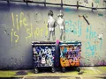Diamantbild Banksy Straßenkunst abstrakt 30x20 bis 70x50 cm – Farbe Hellgrau (6)