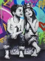 Diamantbild Banksy Straßenkunst abstrakt 30x20 bis 70x50 cm – Farbe Marineblau (9)