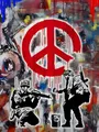 Diamantbild Banksy Straßenkunst abstrakt 30x20 bis 70x50 cm – Farbe Braun (16)