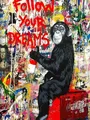 Diamantbild Banksy Straßenkunst abstrakt 30x20 bis 70x50 cm – Farbe Gelb (2)