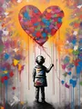 Diamantbild Banksy Straßenkunst abstrakt 30x20 bis 70x50 cm – Farbe Orange (14)