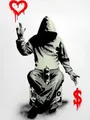 Diamantbild Banksy Straßenkunst abstrakt 30x20 bis 70x50 cm – Farbe Pflaume (18)