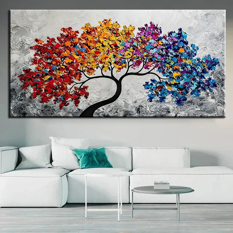 Diamantbild Baum Landschaft abstrakt 20x40 bis 40x80 cm