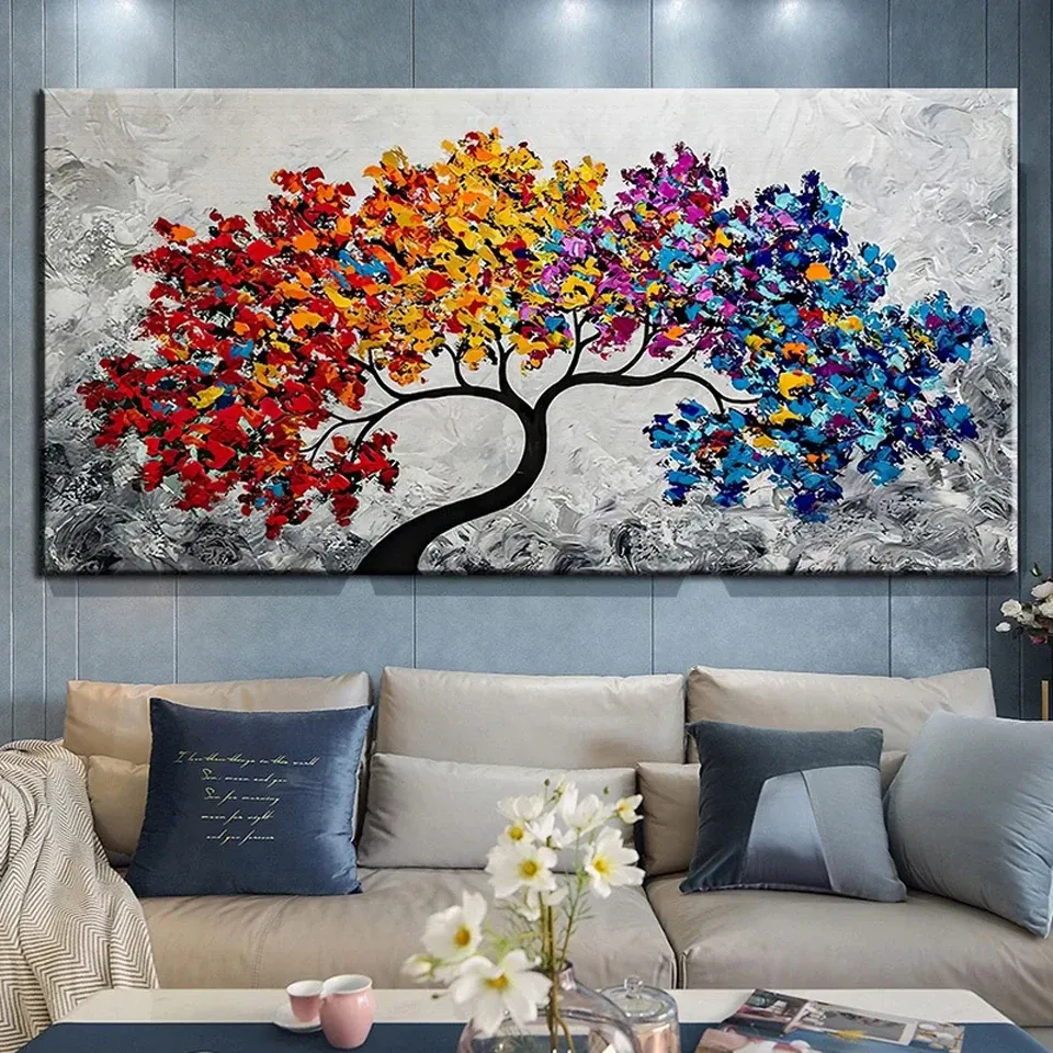 Diamantbild Baum Landschaft abstrakt 20x40 bis 40x80 cm