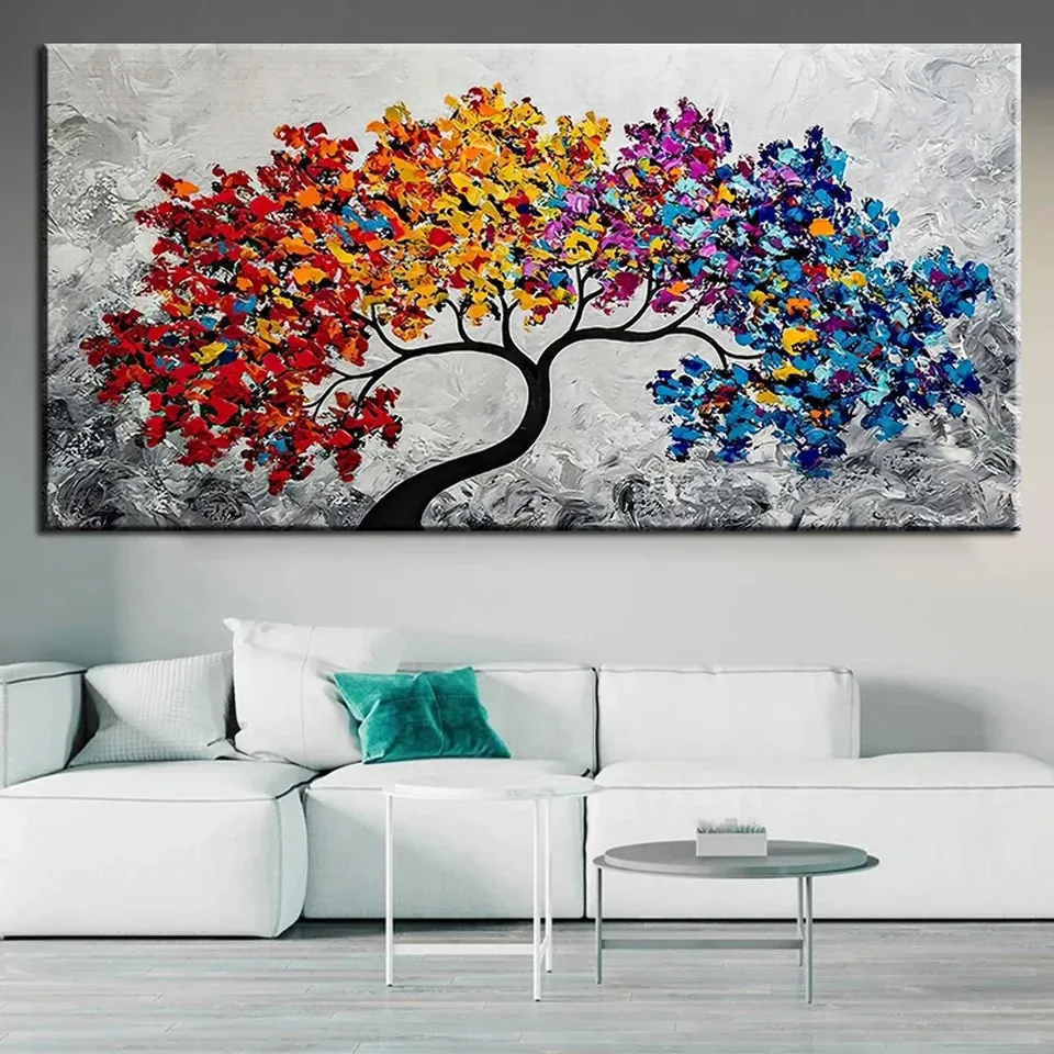 Diamantbild Baum Landschaft abstrakt 20x40 bis 40x80 cm