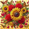 Diamantbild Blume Spezialform 30x30cm – Farbe AB159