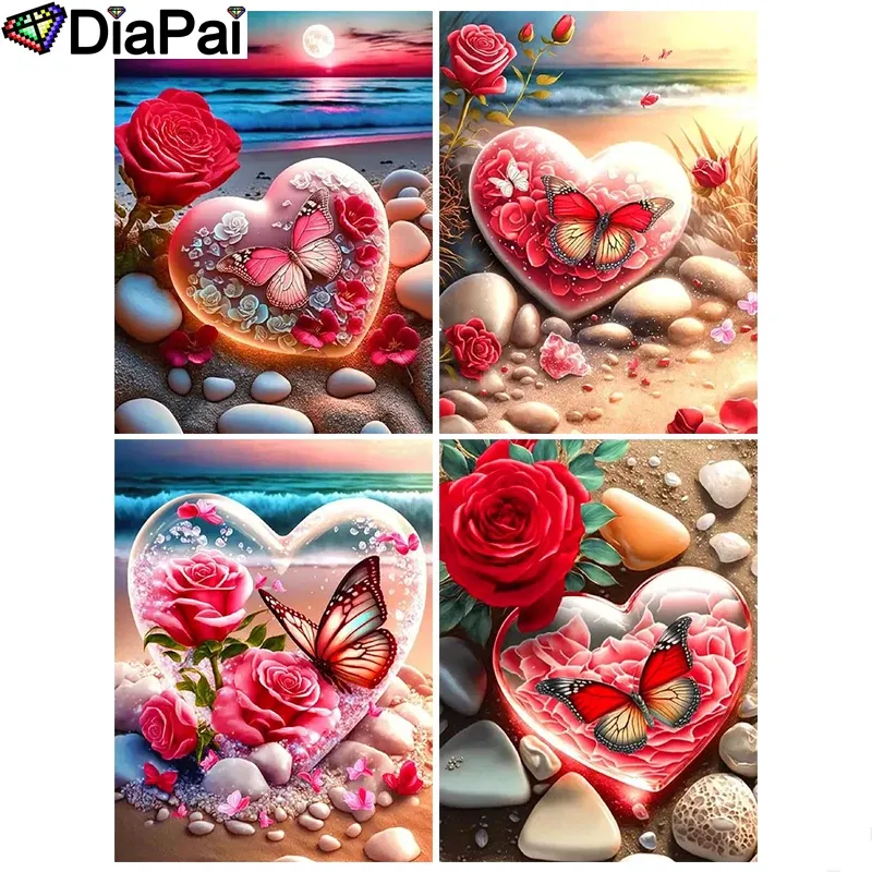 Diamantbild Blume Strand 15x20cm bis 30x40cm