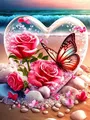 Diamantbild Blume Strand 15x20cm bis 30x40cm – Farbe Gelb
