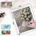 Diamantbild Blumen 20 bis 50 cm mit runden oder eckigen Steinen – 2