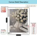 Diamantbild Blumen 20 bis 50 cm mit runden oder eckigen Steinen – 4