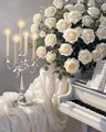 Diamantbild Blumen 20 bis 50 cm mit runden oder eckigen Steinen – Farbe DZDP126746