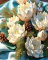 Diamantbild Blumen 20 bis 50 cm mit runden oder eckigen Steinen – Farbe DZDP121354