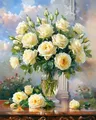 Diamantbild Blumen 20 bis 50 cm mit runden oder eckigen Steinen – Farbe DZDP129224