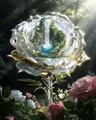 Diamantbild Blumen 20 bis 50 cm mit runden oder eckigen Steinen – Farbe DZDP130404