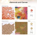 Diamantbild Blumen Blätter abstrakt 20x30 bis 40x50 cm – 5
