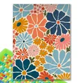 Diamantbild Blumen Blätter abstrakt 20x30 bis 40x50 cm – Farbe Hellgrau (RT-3422)