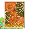 Diamantbild Blumen Blätter abstrakt 20x30 bis 40x50 cm – Farbe Lila (RT-3421)